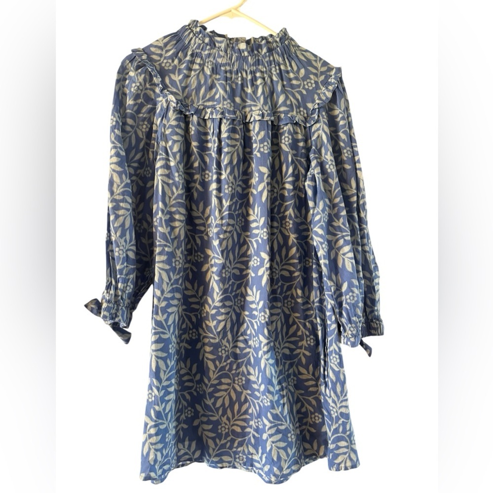 Olivia James The Label Blue/Cream Floral Mini Flowy Dress Size Small